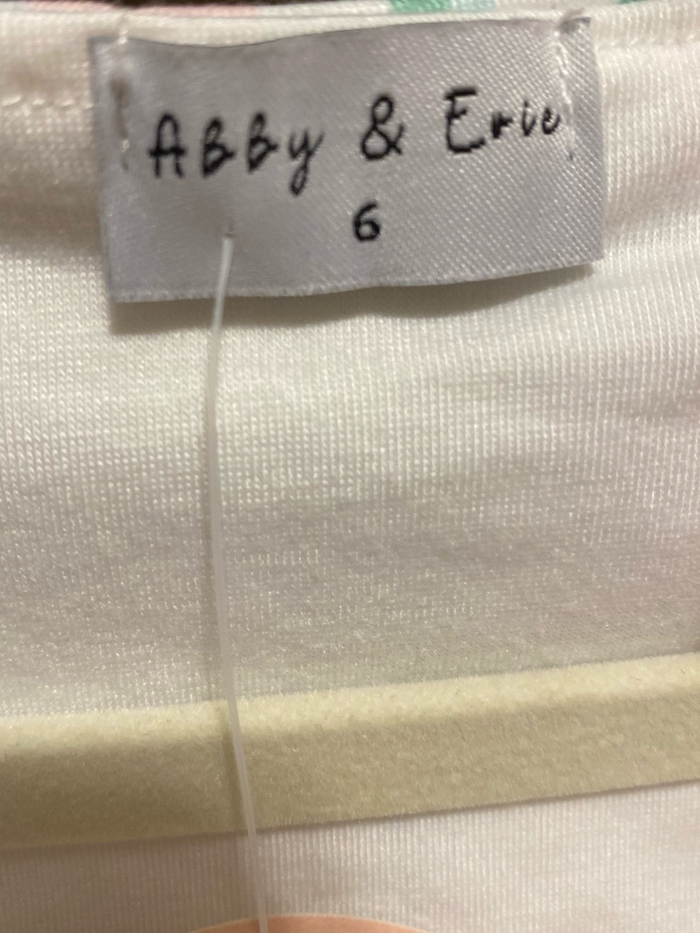 Abby & Evie Floral Dress Shoulder Bows Side Buttons With Eyelet Trim NWT Sz 6 - Picture 4 of 6